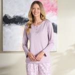Women's Cotton Long-Sleeve Pajama Set 3116 Purple
